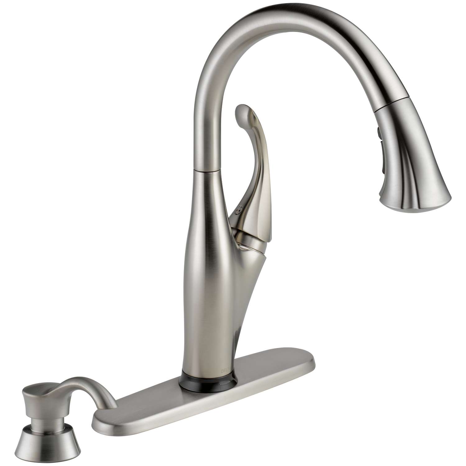 Delta Addison One Handle Stainless Steel Pull-Down Kitchen Faucet Smart ...