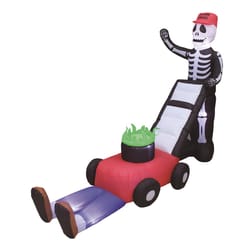 A Holiday Company 7 ft. Prelit Skeleton with Lawnmower Inflatable