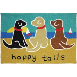 Jellybean 20 in. W X 30 in. L Multi-Color Happy Tails Polyester Accent Rug