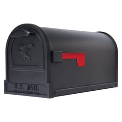 Architectural Mailboxes Arlington Classic Galvanized Steel Post Mount Black Mailbox