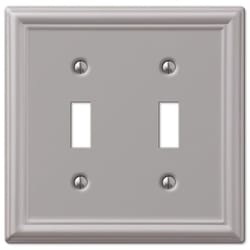 Amerelle Chelsea Brushed Nickel 2 gang Stamped Steel Toggle Wall Plate 1 pk