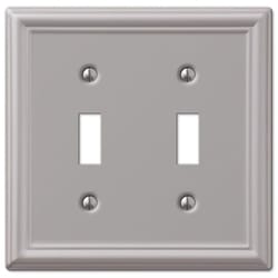 Amerelle Chelsea Brushed Nickel 2 gang Stamped Steel Toggle Wall Plate 1 pk