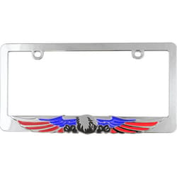 Custom Accessories Multicolored Metal Eagle License Plate Frame