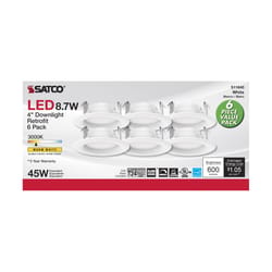 Satco Nuvo White 4 in. W Plastic LED Retrofit Recessed Lighting 8.7 W
