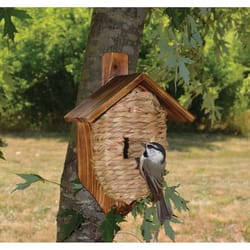 Songbird Essentials 10.4 in. H X 6 in. W X 4.3 in. L Natural Fiber Bird House