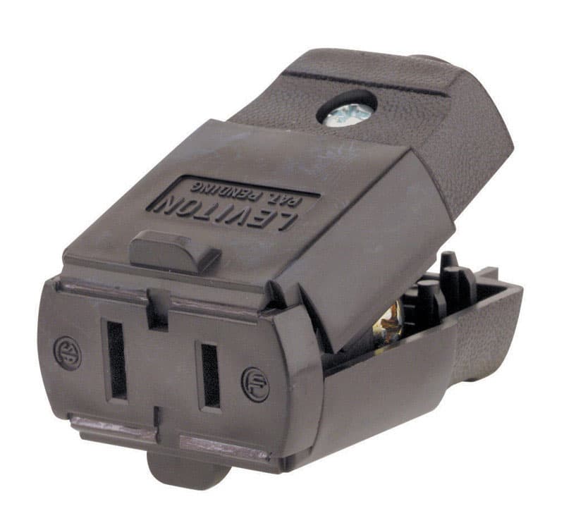 Leviton Commercial and Residential Thermoplastic Ground/Straight Blade Connector 1-15R 20-16 AWG 2 P - 00102-00P - Electrical Switches  sku 00102-00P