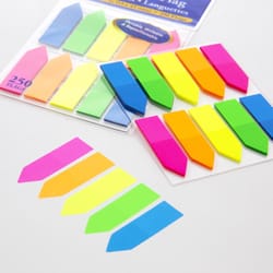 Bazic Products 1.7 in. W X 0.5 in. L Assorted Neon Arrow Flag Sticky Note 10 pad