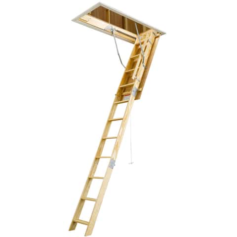 Werner Wood Pull Down Attic Access Ladder 8.9 - 10 ft. Ceiling - Ace  Hardware - Ace Hardware