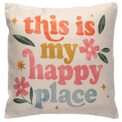 Karma 6 in. H X 18 in. W X 18 in. L Multicolored Polyester Happy Place Pillow