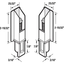 Prime-Line 0.63 in. D X 3 in. L Matte White Plastic Door Guide 1 pk