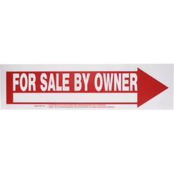 HILLMAN English Red/White For Sale Sign 6 in. H X 24 in. W