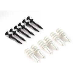 Hangman Bear Claw White Self-Drilling Wall Hangers w/Anchors 100 lb 6 each