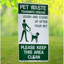 DogiPot English White Pet Sign 18 in. H X 12 in. W