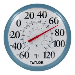 Taylor Big and Bold Bezel Dial Thermometer Plastic Teal 13.25 in.
