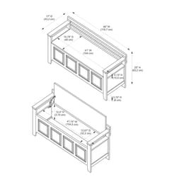 Linon Home Decor White Wood Bench