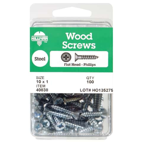 Hillman No. 6 X 1 in. L Phillips Zinc-Plated Wood Screws 100 pk - Ace ...