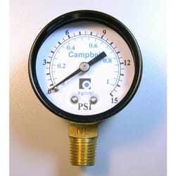 Campbell Stainless Steel 1/4 in. Pressure Gauge