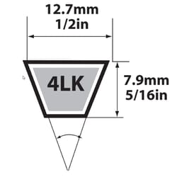 Mitsuboshi Super KB Standard V-Belt 0.5 in. W X 90 in. L For Riding Mowers