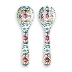 TarHong Multicolored Melamine Rio Medallion Salad Server 2 pk