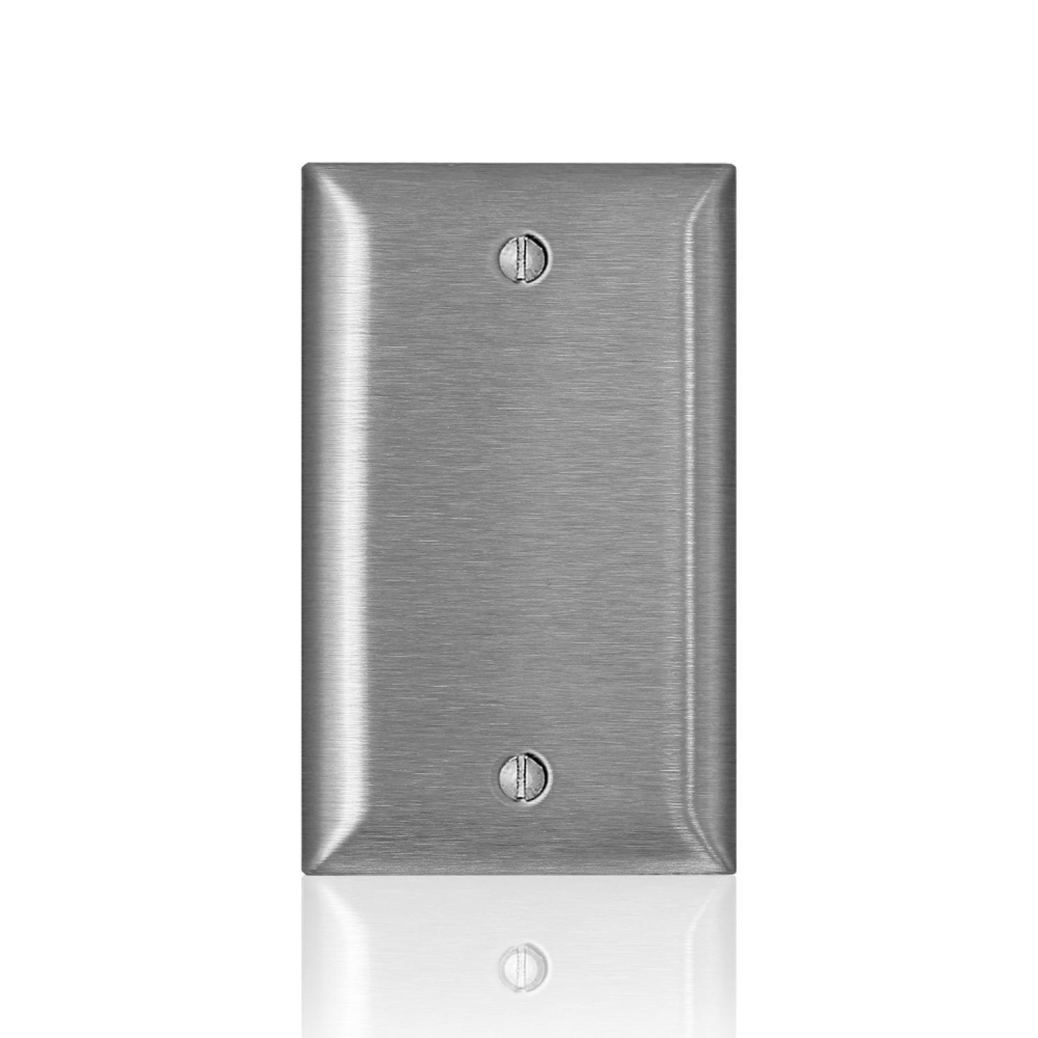 Leviton C-Series Satin Silver 1 gang Stainless Steel Blank Wall Plate 1 pk - 0SL13-000 - Electrical Switches  sku 0SL13-000