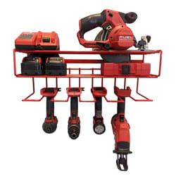 C2M 7.75 in. H X 21.5 in. W X 7.5 in. D Red Steel Wall Mount Tool Holder