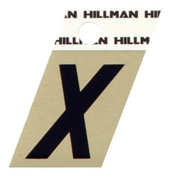 Hillman 1.5 in. Black Aluminum Self-Adhesive Letter X 1 pc