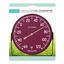La Crosse Technology Dial Thermometer Plastic Red 5 in.