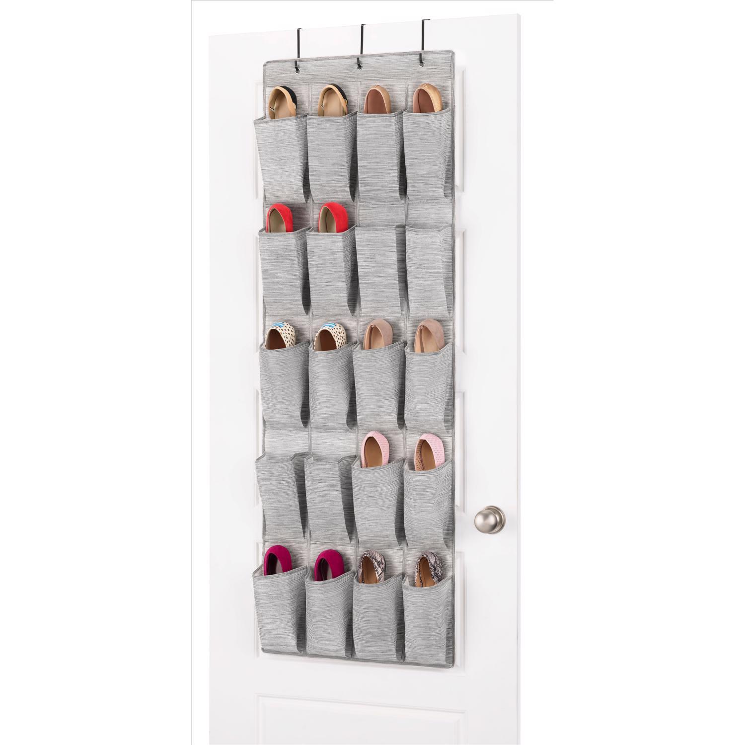 69 in. H 36-Pair Gunmetal Metal Hanging Shoe Organizer