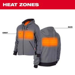 Milwaukee M12 S Long Sleeve Men's Full-Zip Heated Hoodie Kit Gray