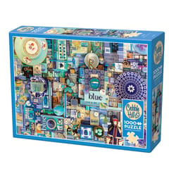 Cobble Hill Blue Jigsaw Puzzle Cardboard Blue 1000 pc