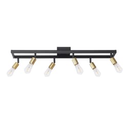 Globe Electric Brass Black 6 lights Incandescent Track Light Fixture