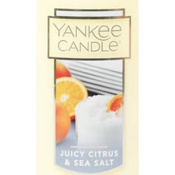 Yankee Candle Yellow Juicy Citrus & Sea Salt Scent Pillar Candle 12 oz