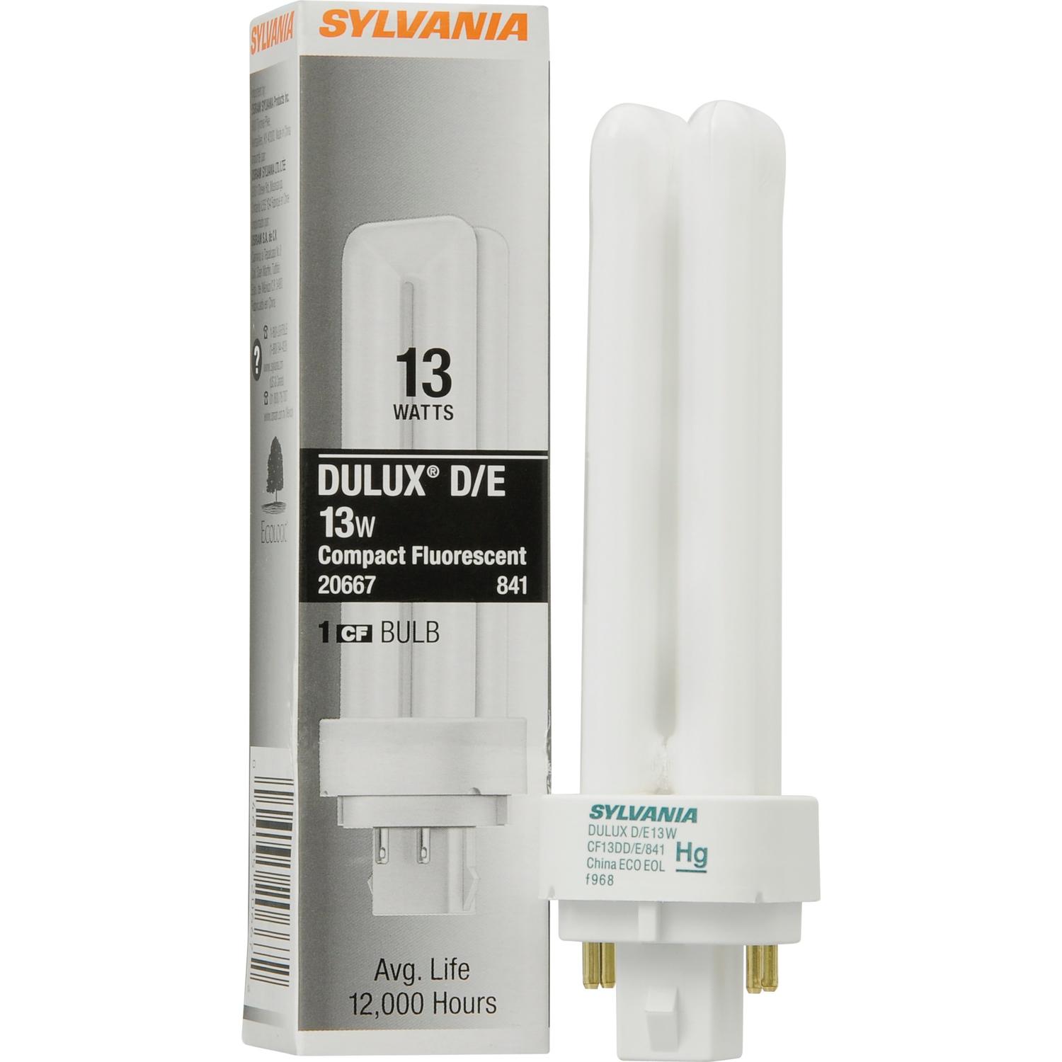 Photos - Light Bulb Sylvania Dulux D/E 13 W TTT 1.38 in. D X 1.38 in. L CFL Bulb Cool White Co 