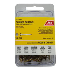 Ace No. 6 X 2 in. L Phillips Yellow Zinc Cabinet Screws 50 pk