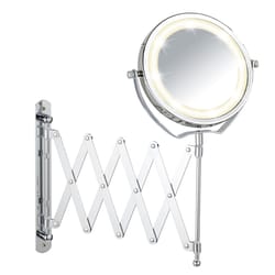 Wenko Brolo 4 in. H X 4 in. W Wall Mount LED Vanity Mirror Chrome Silver