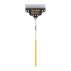 True Temper 65.25 in. 20 Tine Steel Lawn Rake Wood Handle