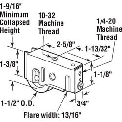 Prime-Line 1-1/2 in. D X 0.75 in. L Steel Roller Assembly 1 pk