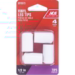 Ace Vinyl Leg Tip White Round 1/2 in. W 1 pk