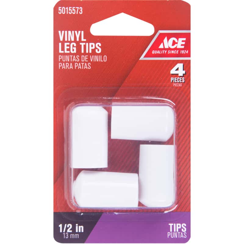 Ace Vinyl Leg Tip White Round 1/2 in. W 1 pk Ace Hardware