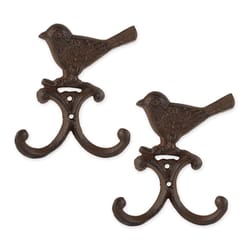 Zingz & Thingz 5.25 in. H X 1.5 in. W X 4.5 in. L Brown Cast Iron Wall Hook