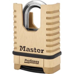 Master Lock ProSeries 6.56 in. H X 2-1/4 in. W Brass 4-Digit Combination Shrouded Padlock