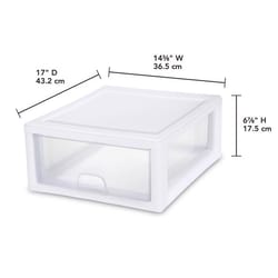 Sterilite Stacking Drawer 17  L x 14.4  W x 7.9  H 16 Qt. Clear Stackable