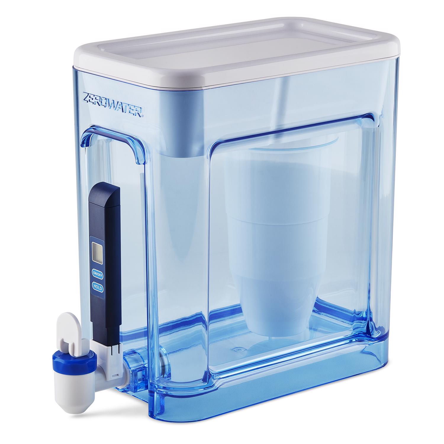 Photos - Kitchen Container ZeroWater Ready-Read 22 cups Blue/White Water Filtration Dispenser ZD-022 