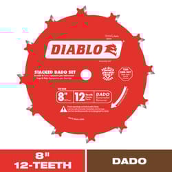 Diablo 8 in. D X 5/8 in. TiCo Hi-Density Carbide Stacked Dado Saw Blade Set 12 teeth 1 pk