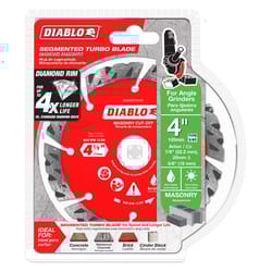 Diablo 4 in. D X 7/8 in. Diamond Segmented Turbo Masonry Cut-Off Disc