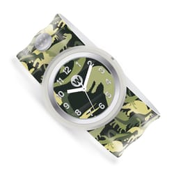 Watchitude Child's Dino Camo Green Analog Watch Silicone Water Resistant One Size Fits Most