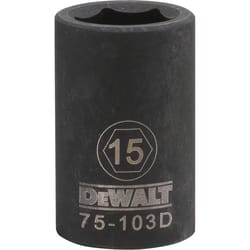 DeWalt 15 mm X 1/2 in. drive Metric 6 Point Impact Socket 1 pc