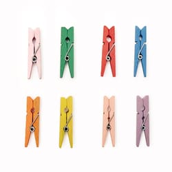 Kikkerland Assorted Wood Clothes Pins