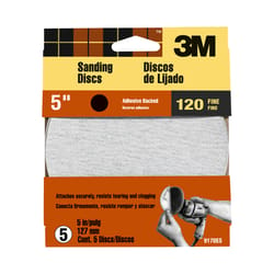 3M 5 in. Aluminum Oxide Adhesive Sanding Disc 120 Grit Fine 5 pk