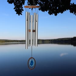 Woodstock Chimes Brown/Silver Aluminum/Wood 25 in. Agate Wind Chime